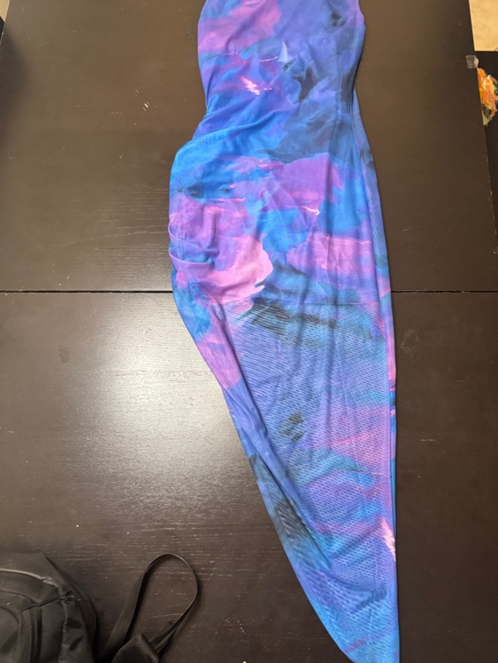 Tie-Dye Halter Bodycon Dress in Blue & Purple